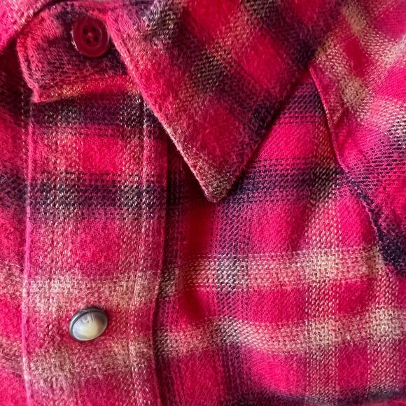 Ariat Men's XL Heber Retro Fit Flannel Shirt Pearl Snap Western Rodeo Red Plaid - Picture 4 of 4